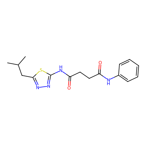 N1-(5-isobutyl-1,3,4-thiadiazol-2-yl)-N4-phenylsuccinamide structure