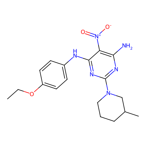 N-(4-ethoxyphenyl)-2-(3-methylpiperidin-1-yl)-5-nitropyrimidine-4,6-diamine structure