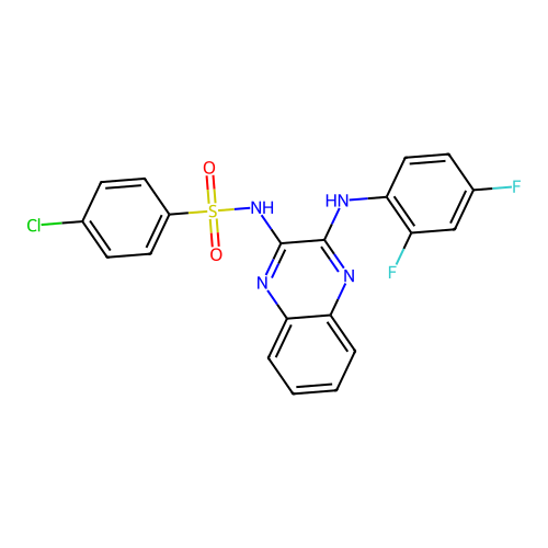 4-chloro-N-[3-(2,4-difluoroanilino)quinoxalin-2-yl]benzenesulfonamide structure