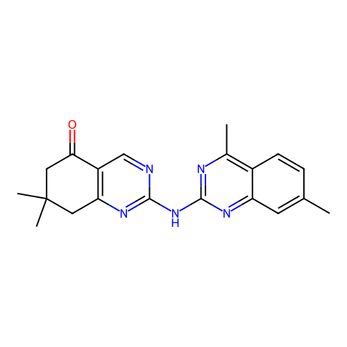 2-((4,7-dimethylquinazolin-2-yl)amino)-7,7-dimethyl-7,8-dihydroquinazolin-5(6H)-one structure