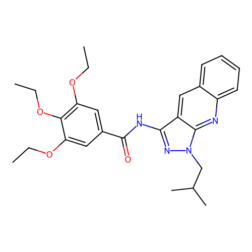 3,4,5-triethoxy-N-[1-(2-methylpropyl)pyrazolo[3,4-b]quinolin-3-yl]benzamide structure