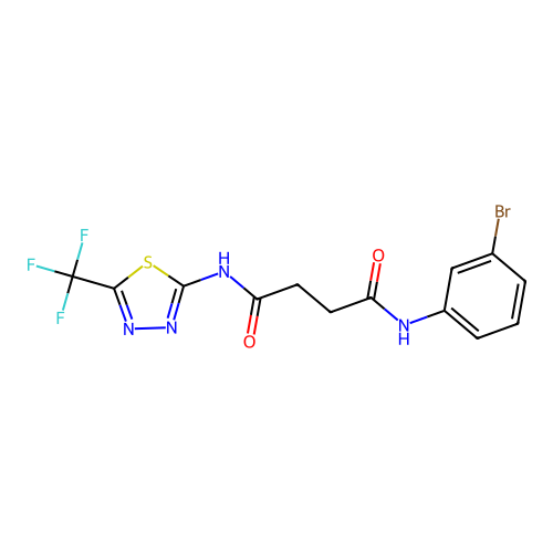 N-(3-bromophenyl)-N'-[5-(trifluoromethyl)-1,3,4-thiadiazol-2-yl]butanediamide structure