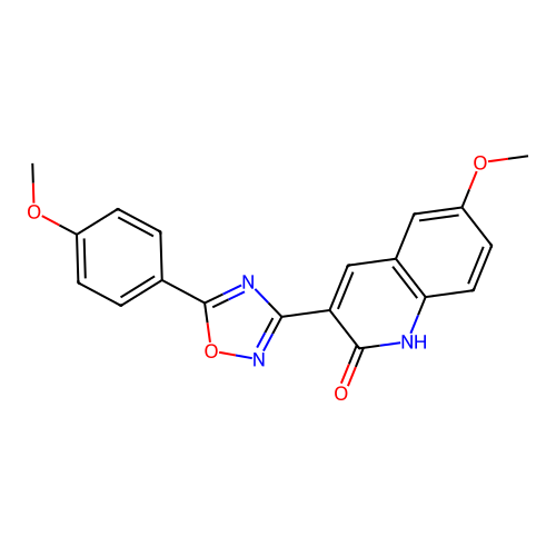 6-Methoxy-3-(5-(4-methoxyphenyl)-1,2,4-oxadiazol-3-yl)quinolin-2-ol structure