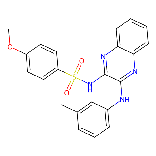 4-methoxy-N-{3-[(3-methylphenyl)amino]quinoxalin-2-yl}benzenesulfonamide structure