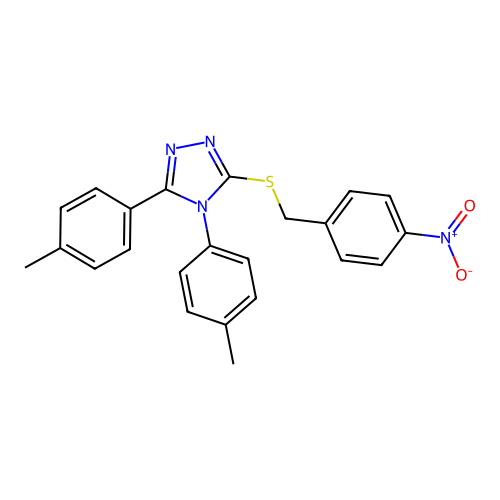 3,4-bis(4-methylphenyl)-5-[(4-nitrobenzyl)sulfanyl]-4H-1,2,4-triazole structure