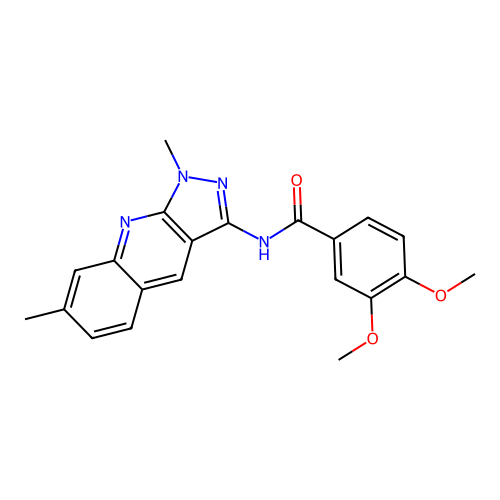 N-(1,7-dimethyl-1H-pyrazolo[3,4-b]quinolin-3-yl)-3,4-dimethoxybenzamide structure