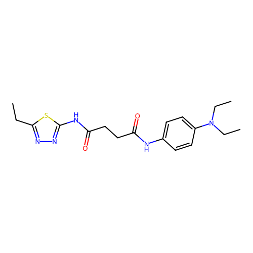 N-[4-(diethylamino)phenyl]-N'-(5-ethyl-1,3,4-thiadiazol-2-yl)butanediamide structure