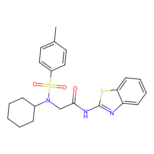 N-(benzo[d]thiazol-2-yl)-2-(N-cyclohexyl-4-methylphenylsulfonamido)acetamide structure