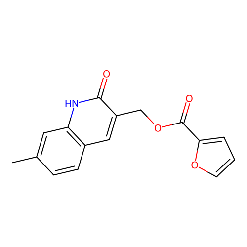 (7-Methyl-2-oxo-1,2-dihydroquinolin-3-yl)methyl furan-2-carboxylate structure