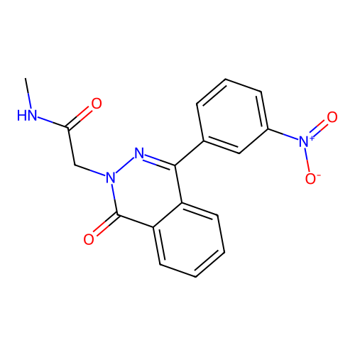 N-methyl-2-(4-(3-nitrophenyl)-1-oxophthalazin-2(1H)-yl)acetamide structure