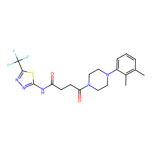 4-(4-(2,3-dimethylphenyl)piperazin-1-yl)-4-oxo-N-(5-(trifluoromethyl)-1,3,4-thiadiazol-2-yl)butanamide structure