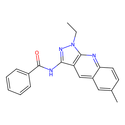 N-(1-ethyl-6-methylpyrazolo[3,4-b]quinolin-3-yl)benzamide structure