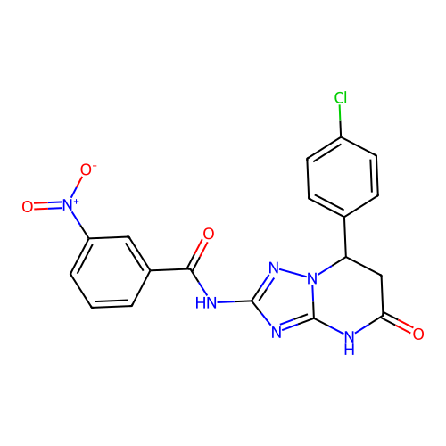 N-(7-(4-chlorophenyl)-5-oxo-4,5,6,7-tetrahydro-[1,2,4]triazolo[1,5-a]pyrimidin-2-yl)-3-nitrobenzamide structure
