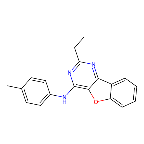 N-[(4E)-2-ethyl[1]benzofuro[3,2-d]pyrimidin-4(3H)-ylidene]-4-methylaniline structure