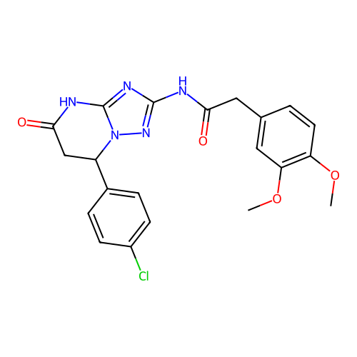 N-(7-(4-chlorophenyl)-5-oxo-4,5,6,7-tetrahydro-[1,2,4]triazolo[1,5-a]pyrimidin-2-yl)-2-(3,4-dimethoxyphenyl)acetamide structure