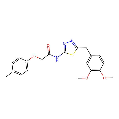N-(5-(3,4-dimethoxybenzyl)-1,3,4-thiadiazol-2-yl)-2-(p-tolyloxy)acetamide structure