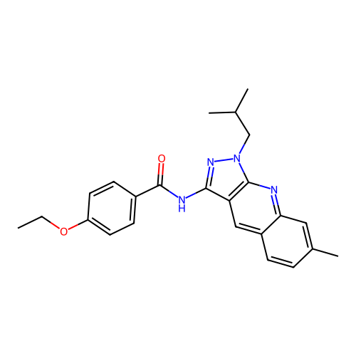4-ethoxy-N-[7-methyl-1-(2-methylpropyl)pyrazolo[3,4-b]quinolin-3-yl]benzamide structure