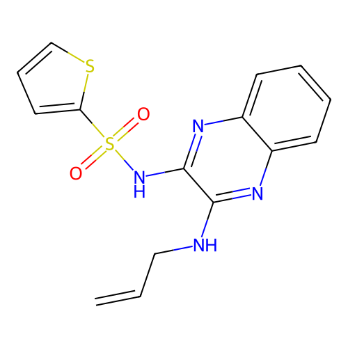 N-[(2Z)-3-(prop-2-en-1-ylamino)quinoxalin-2(1H)-ylidene]thiophene-2-sulfonamide structure