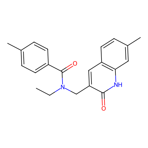 N-ethyl-4-methyl-N-[(7-methyl-2-oxo-1H-quinolin-3-yl)methyl]benzamide structure