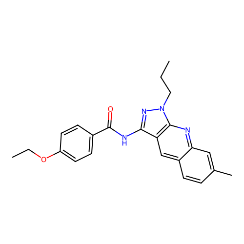4-ethoxy-N-(7-methyl-1-propylpyrazolo[3,4-b]quinolin-3-yl)benzamide structure