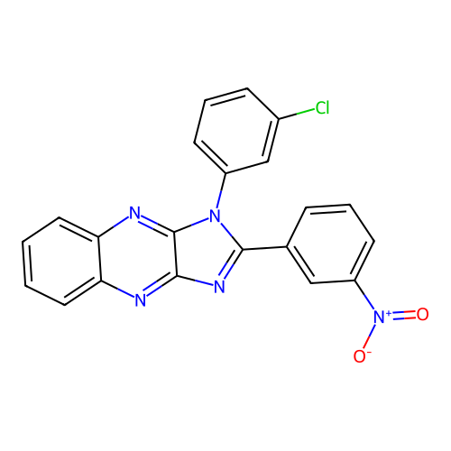 1-(3-chlorophenyl)-2-(3-nitrophenyl)-1H-imidazo[4,5-b]quinoxaline structure