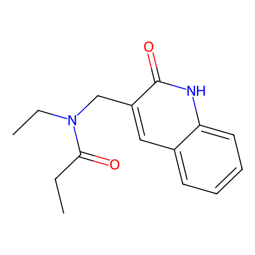 N-ethyl-N-[(2-oxo-1,2-dihydroquinolin-3-yl)methyl]propanamide structure