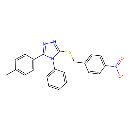 5-(4-Methylphenyl)-3-[(4-nitrophenyl)methylthio]-4-phenyl-1,2,4-triazole structure