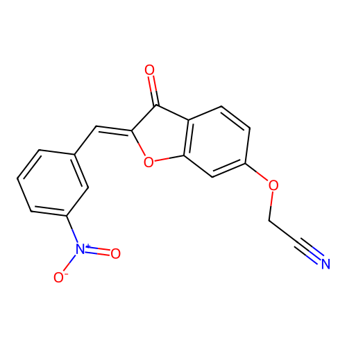 2-{2-[(3-Nitrophenyl)methylene]-3-oxobenzo[3,4-b]furan-6-yloxy}ethanenitrile structure