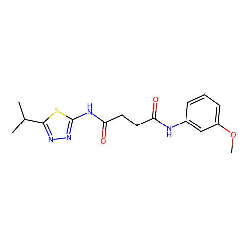 N1-(5-isopropyl-1,3,4-thiadiazol-2-yl)-N4-(3-methoxyphenyl)succinamide structure