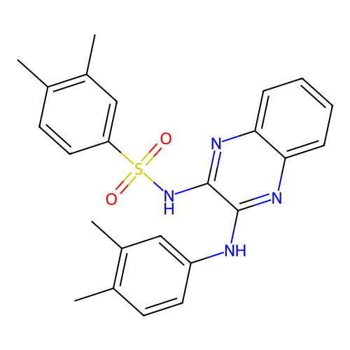 N-(3-((3,4-dimethylphenyl)amino)quinoxalin-2-yl)-3,4-dimethylbenzenesulfonamide structure