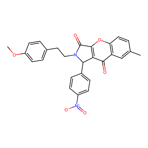 2-(4-methoxyphenethyl)-7-methyl-1-(4-nitrophenyl)-1,2-dihydrochromeno[2,3-c]pyrrole-3,9-dione structure