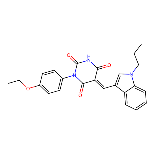 (5E)-1-(4-ethoxyphenyl)-5-[(1-propylindol-3-yl)methylidene]-1,3-diazinane-2,4,6-trione structure