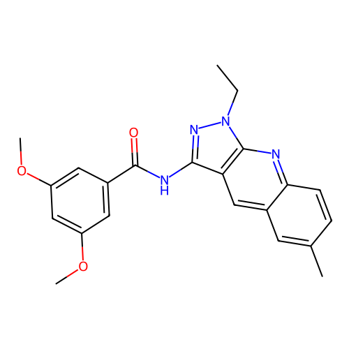 N-(1-ethyl-6-methylpyrazolo[3,4-b]quinolin-3-yl)-3,5-dimethoxybenzamide structure