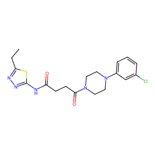 4-(4-(3-chlorophenyl)piperazin-1-yl)-N-(5-ethyl-1,3,4-thiadiazol-2-yl)-4-oxobutanamide structure