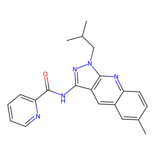 N-(1-isobutyl-6-methyl-1H-pyrazolo[3,4-b]quinolin-3-yl)picolinamide structure