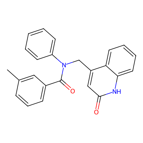 3-methyl-N-[(2-oxo-1,2-dihydroquinolin-4-yl)methyl]-N-phenylbenzamide structure