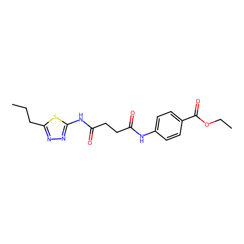 Ethyl 4-(4-oxo-4-((5-propyl-1,3,4-thiadiazol-2-yl)amino)butanamido)benzoate structure