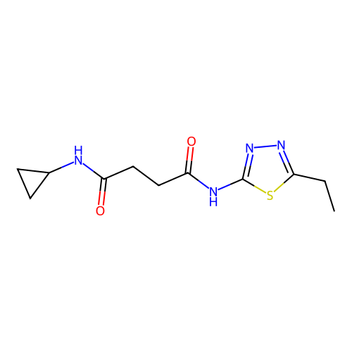 N-cyclopropyl-N'-[(2Z)-5-ethyl-1,3,4-thiadiazol-2(3H)-ylidene]butanediamide structure