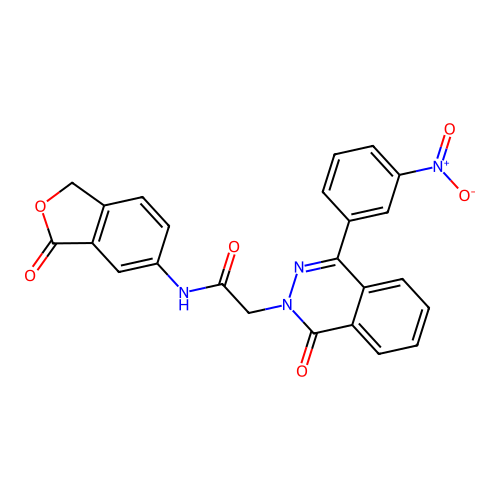 2-[4-(3-nitrophenyl)-1-oxophthalazin-2(1H)-yl]-N-(3-oxo-1,3-dihydro-2-benzofuran-5-yl)acetamide structure