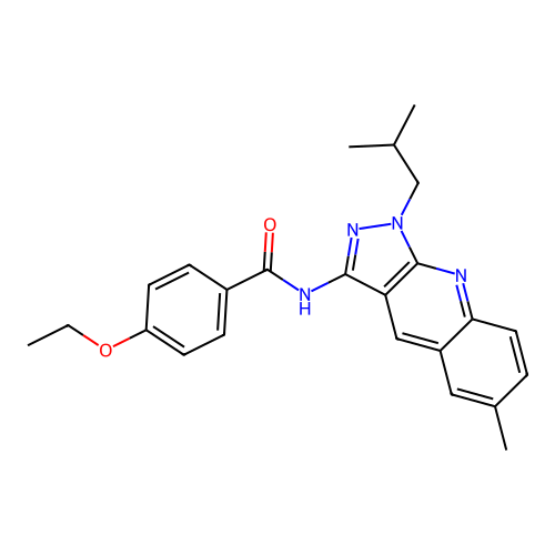 4-ethoxy-N-[6-methyl-1-(2-methylpropyl)pyrazolo[3,4-b]quinolin-3-yl]benzamide structure