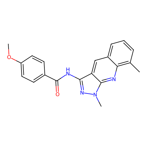 N-(1,8-dimethylpyrazolo[3,4-b]quinolin-3-yl)-4-methoxybenzamide structure