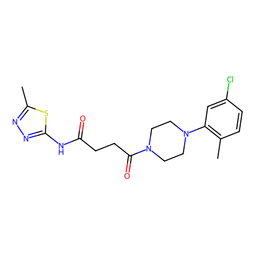 4-(4-(5-chloro-2-methylphenyl)piperazin-1-yl)-N-(5-methyl-1,3,4-thiadiazol-2-yl)-4-oxobutanamide structure