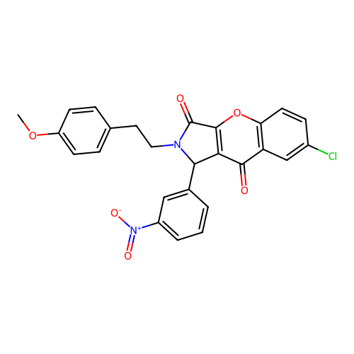 7-chloro-2-(4-methoxyphenethyl)-1-(3-nitrophenyl)-1,2-dihydrochromeno[2,3-c]pyrrole-3,9-dione structure