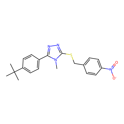 5-[4-(Tert-butyl)phenyl]-4-methyl-3-[(4-nitrophenyl)methylthio]-1,2,4-triazole structure