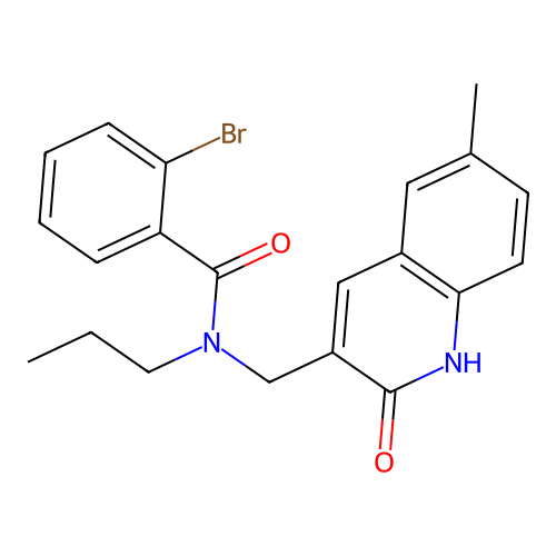 2-bromo-N-[(6-methyl-2-oxo-1H-quinolin-3-yl)methyl]-N-propylbenzamide structure