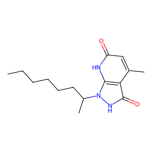 4-methyl-1-(octan-2-yl)-1H-pyrazolo[3,4-b]pyridine-3,6-diol structure