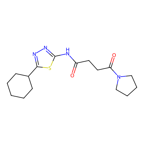 N-(5-Cyclohexyl-1,3,4-thiadiazol-2-YL)-4-oxo-4-(pyrrolidin-1-YL)butanamide structure