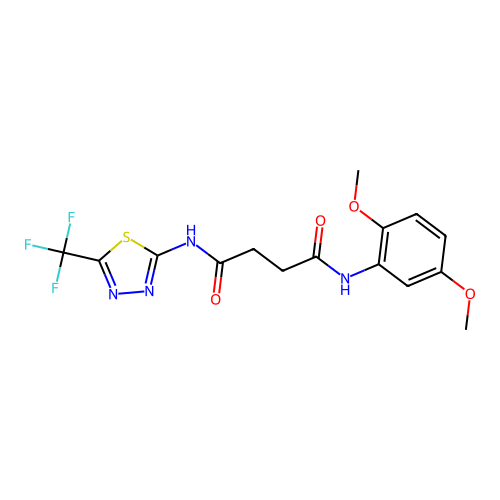 N-(2,5-dimethoxyphenyl)-N'-[5-(trifluoromethyl)-1,3,4-thiadiazol-2-yl]butanediamide structure