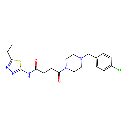 4-[4-[(4-chlorophenyl)methyl]piperazin-1-yl]-N-(5-ethyl-1,3,4-thiadiazol-2-yl)-4-oxobutanamide structure
