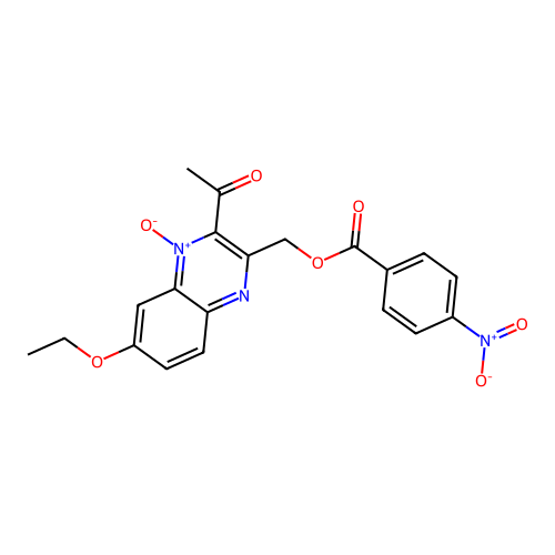 (3-Acetyl-6-ethoxy-4-oxidoquinoxalin-4-ium-2-yl)methyl 4-nitrobenzoate structure
